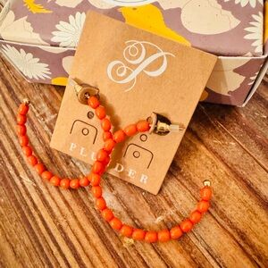 Plunder Designs Retired NIB Tangerine Beaded Earrings